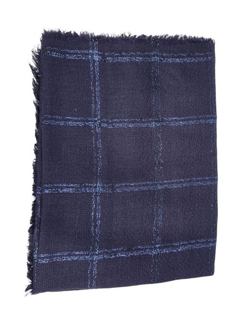 sciarpa donna lurex check blu Gaynor Bongard | LIVIANAVY